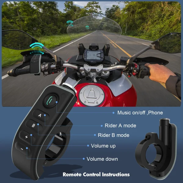 XINOWY Motorcycle Helmet Bluetooth Intercom V8 5 Riders Group Talk - Image 4